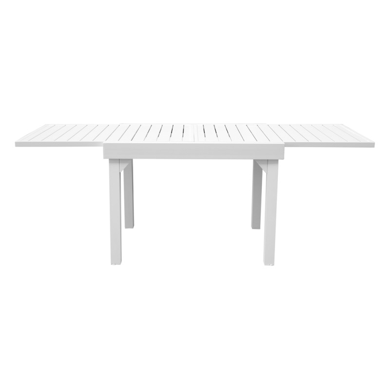 Set Tavolo Capannori + 6 Sedie Zara Alluminio Bianco Text Grigio Chiaro Moia