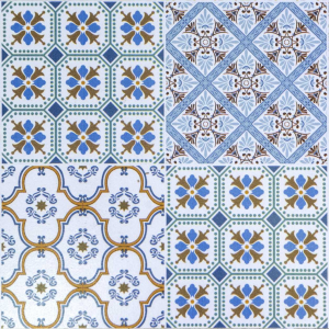 Zoom Tavolo mosaico metallo Taviano tondo con 2 sedie cm ø60h71