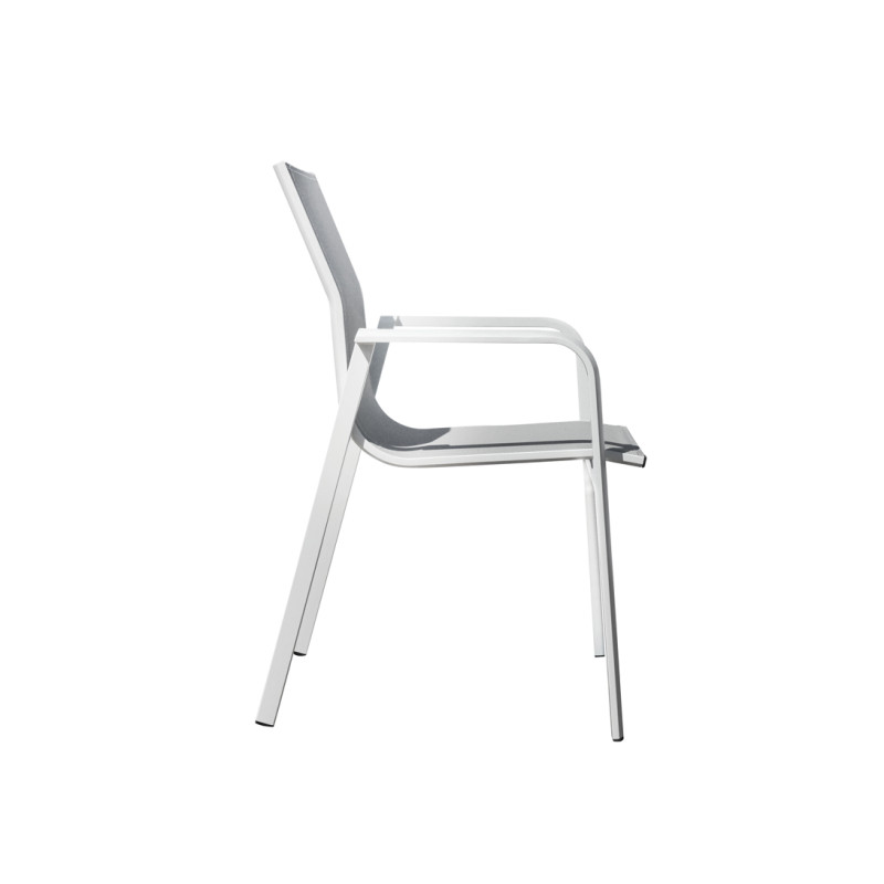 Set Tavolo Montecatini + 8 Sedie Samo Alluminio Bianco Text Grigio Chiaro Moia