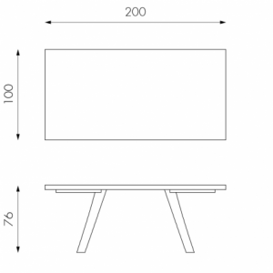 Zoom Bridge STONES Tavolo Fisso 100x200cm H76cm rovere termocotto