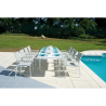 Set Tavolo Montecatini + 8 Sedie Samo Alluminio Bianco Text Grigio Chiaro Moia