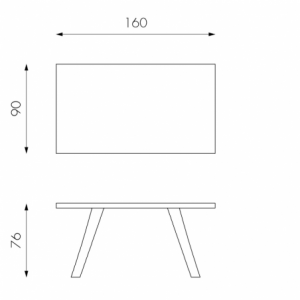 Zoom Bridge STONES Tavolo Fisso 90x160cm H76cm rovere naturale