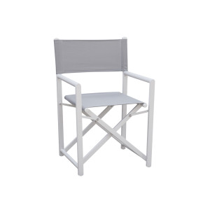 Zoom Set Tavolo Montecatini + 8 Sedie Regista Paros Alluminio Bianco/Text Grigio Chiaro Moia
