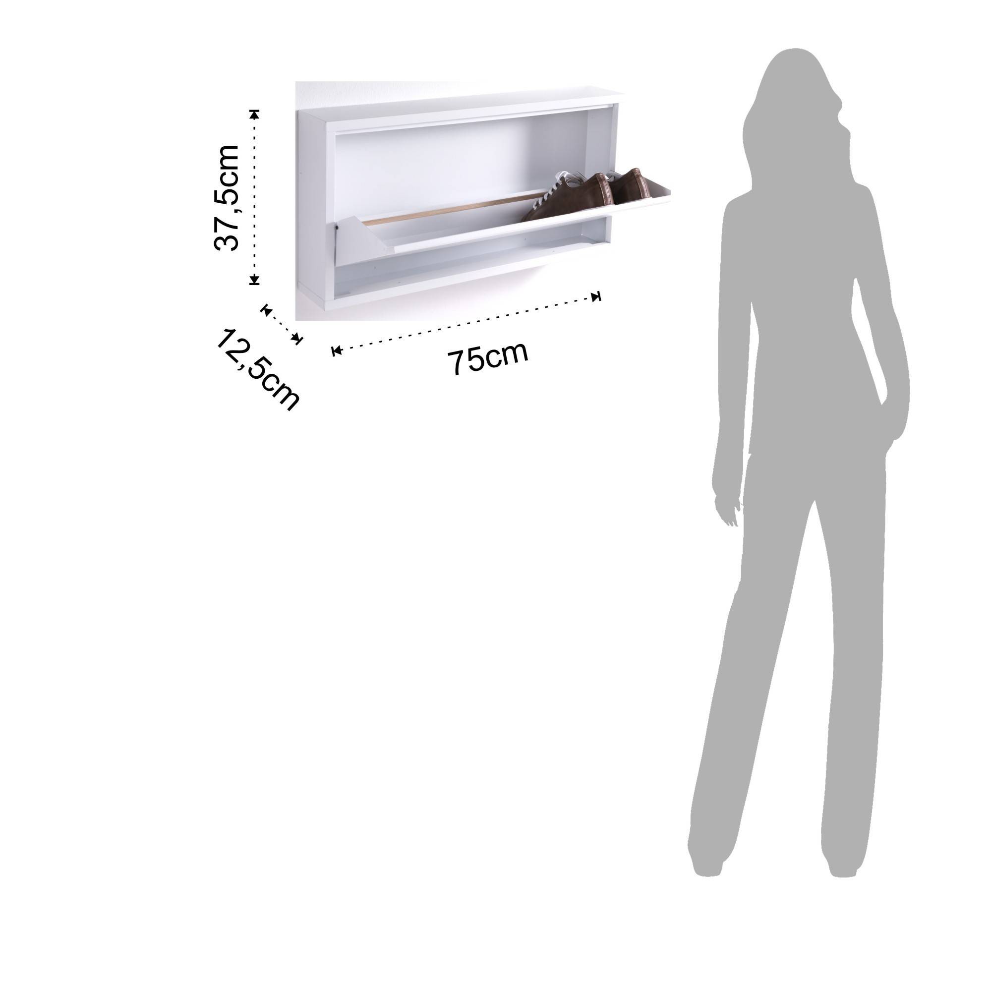 Scarpiera da parete Terry - bianco