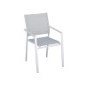 Sedia Zara alluminio bianco textilene grigio chiaro Moia