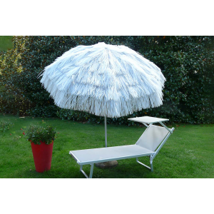 Ombrellone palo centrale Kenya in rafia Made in Italy - diametro 200 cm