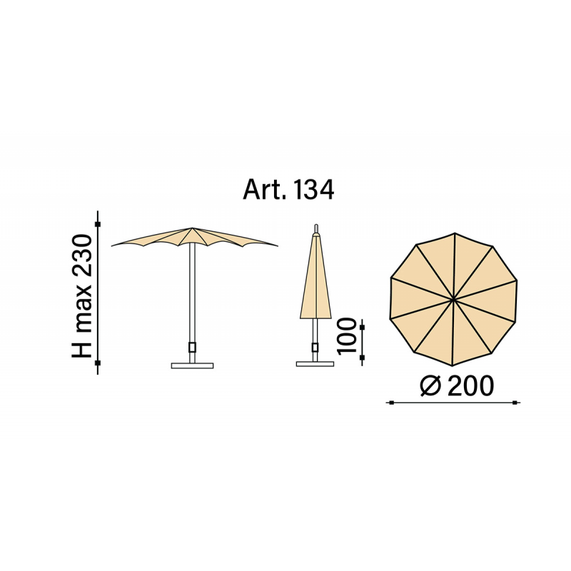 KRONOS OMBRELLONE POLIESTERE MAFFEI diametr0 250 cm