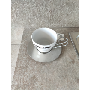 Set 4 tazze Caffe Espresso/Cappuccino in ceramica e metallo