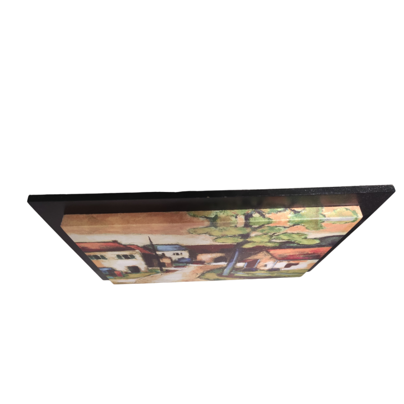 Quadretto case di campagna rettangolare con cornice nera