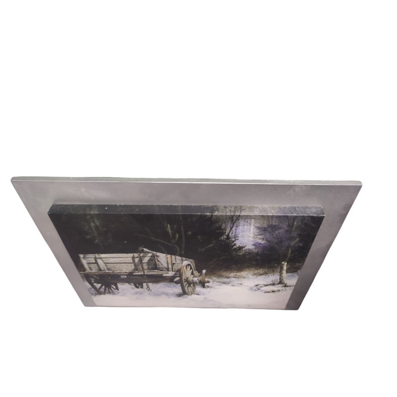 Quadro case di campagna rettangolare 50x40cm con cornice color argento