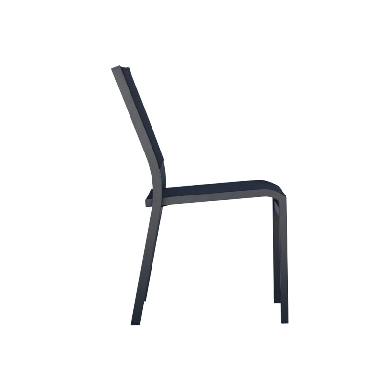 Sedia Pola alluminio antracite textilene nero Moia outdoor
