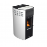 Erica stufa a pellet ventilata 10,8kw in acciaio e ghisa bianco lucido Lincar