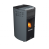 Erica stufa a pellet ventilata 10,8kw in acciaio e ghisa grigio Lincar