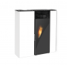 Stufa a pellet Flat 502 slim ventilata 9,7kw in acciaio bianco Lincar