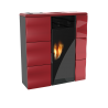 Stufa a pellet Olga 502L slim ventilata in ceramica 9,7kw rosso Lincar