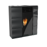 Stufa a pellet Olga 502L slim ventilata in ceramica 9,7kw nero Lincar