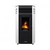 Erica stufa a pellet canalizzata 10,8kw in acciaio e ghisa bianco Lincar