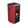 Erica stufa a pellet canalizzata 10,8kw in acciaio e ghisa rosso Lincar