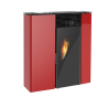 Stufa a pellet Flat 501 slim canalizzata 11,1kw in acciaio rosso Lincar