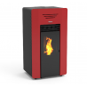 Windy stufa a pellet canalizzata 13,2kw in acciaio rosso Lincar
