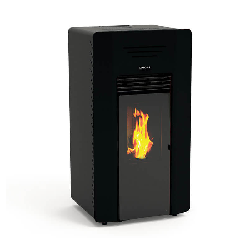 Windy stufa a pellet canalizzata 13,2kw in acciaio nero Lincar