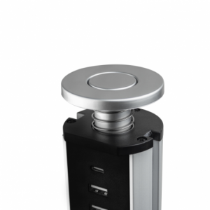 Zoom Multiconnettore estraibile Vertikal A+C, EU, Verniciato alluminio, Tecnoplastica e Alluminio.