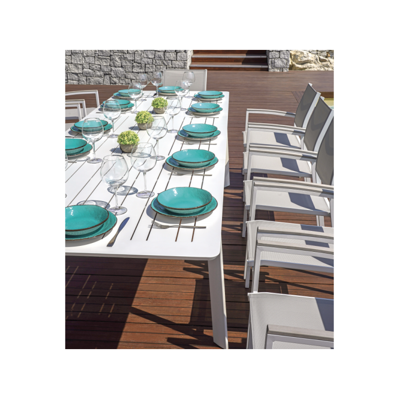 Set Tavolo Porto + 10 Sedie Regista Paros Alluminio Bianco