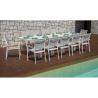 Set Tavolo Porto + 10 Sedie Regista Paros Alluminio Bianco
