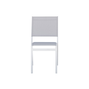 Sedia Pola alluminio bianco textilene grigio chiaro Moia