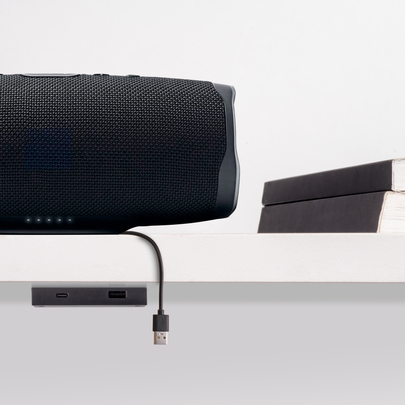 Connettore USB AC Linky 81x12mm 5V 2A 10W plastica nera cucina