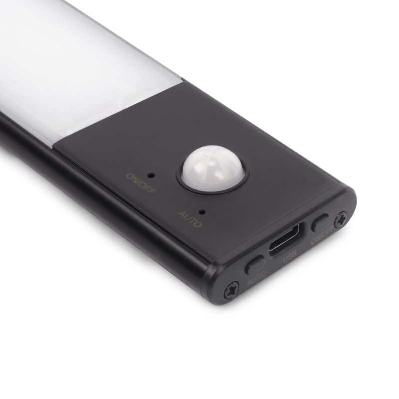 Applique LED Kaus Black ricaricabile via USB con sensore di movimento, 240mm, Verniciato nero