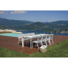 Set Tavolo Anzio + 8 Sedie Zara Alluminio Bianco Moia