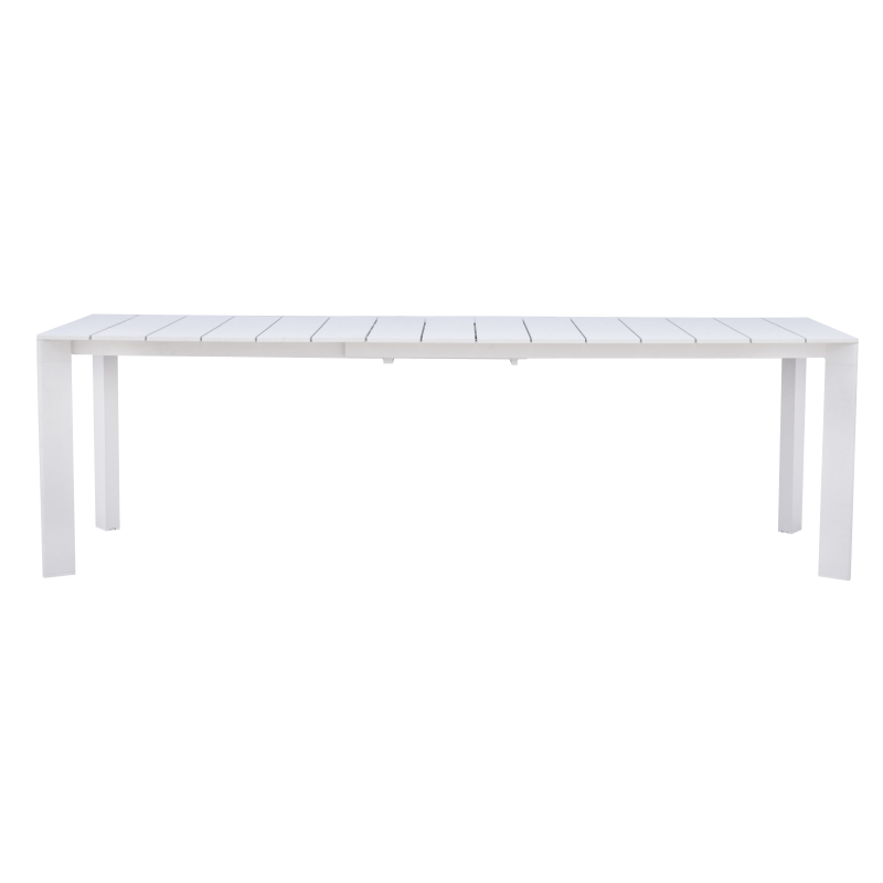 Set Tavolo Anzio + 8 Sedie Samo Alluminio Bianco Moia