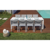 Set Tavolo Anzio + 8 Sedie Regista Paros Alluminio Bianco