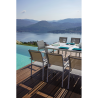 Set Tavolo Nettuno + 10 Sedie Lucca Alluminio Bianco