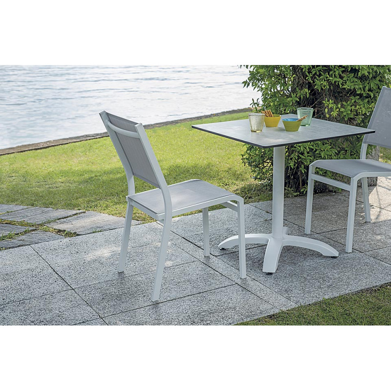 Set Tavolo Nettuno + 10 Sedie Pola Alluminio Bianco Moia