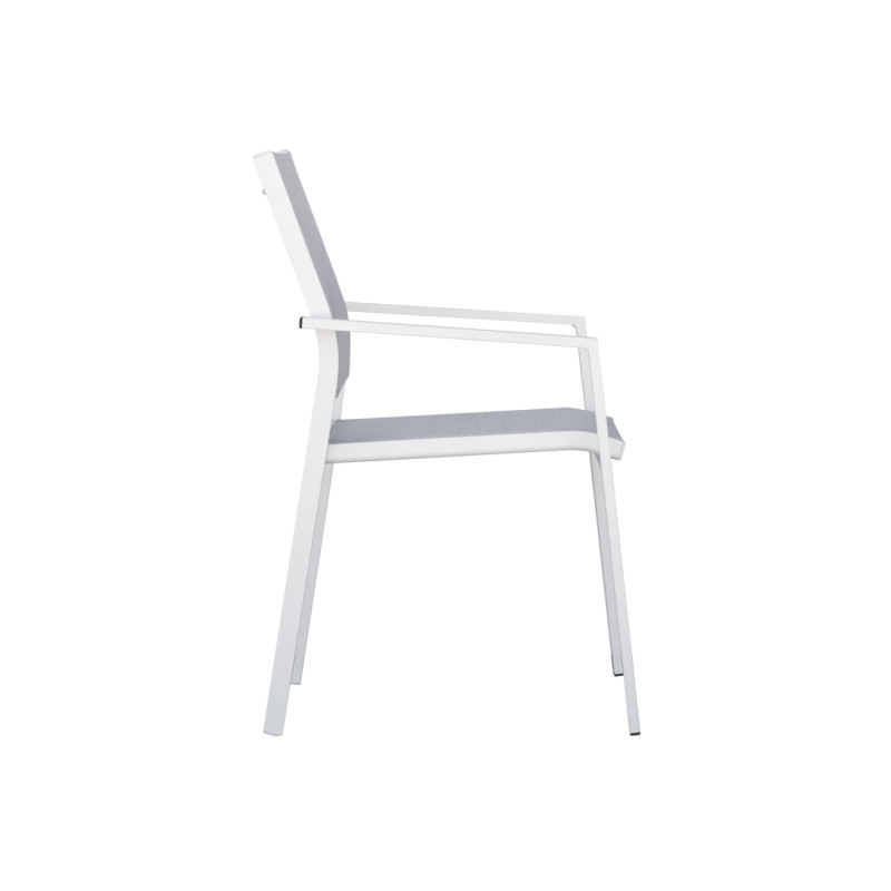 Set Tavolo Nettuno + 10 Sedie Zara Alluminio Bianco Moia