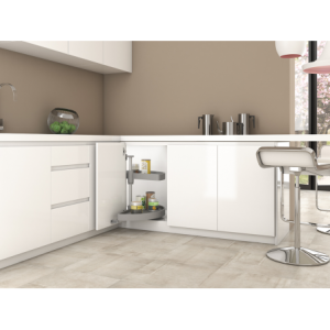 Coppia cestelli girevoli Shelvo semicircolare 800 bianchi cucina