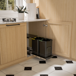 Zoom Pattumiera per differenziata Recycle da cucina, 2 x 12 L, fissaggio sul fondo ed estrazione manuale