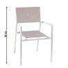 Set Tavolo alluminio + 4 Poltrone alluminio e texilene cleveland bianco opaco cm 55x56h86