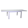 Set Tavolo alluminio + 4 Poltrone alluminio e texilene cleveland bianco opaco cm 55x56h86