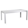 Set Tavolo alluminio + 6 Poltrone alluminio e texilene cleveland bianco opaco cm 55x56h86