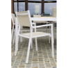 Set Tavolo alluminio + 6 Poltrone alluminio e texilene cleveland bianco opaco cm 55x56h86