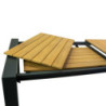 Tavolo alluminio allungabile Saigon antracite top teak 200-320x100