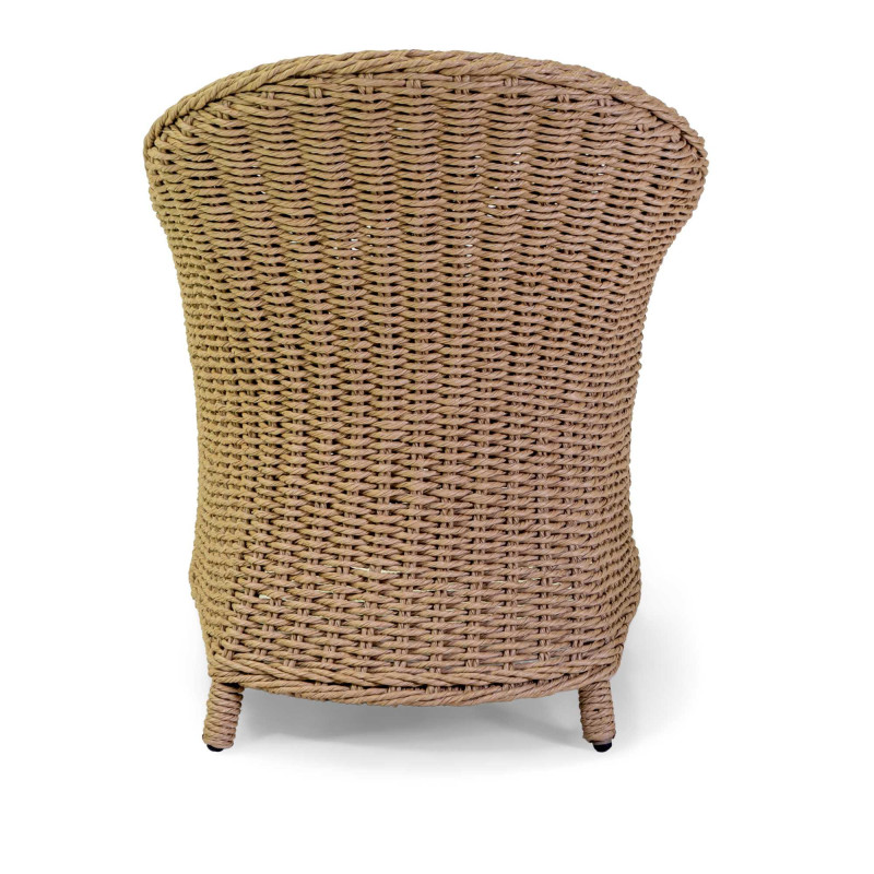 Poltrona polyrattan Oakland naturale con cuscino 63x69x82 cm