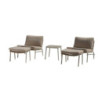 Poltrona Relax Alluminio Alicante Bianco 2 Pz Con Tavolino E Poggiapiedi