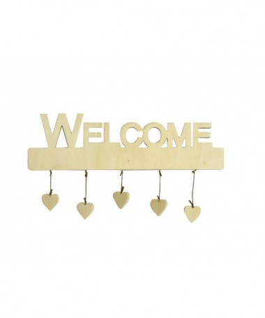 Decorazioni "Welcome"con cuori pendenti 45x13 Vacchetti