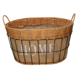Zoom Cassetto Metallo Con Fodera Naturale Ovale Cm 45x35h25