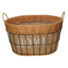 Cassetto Metallo Con Fodera Naturale Ovale Cm 45x35h25