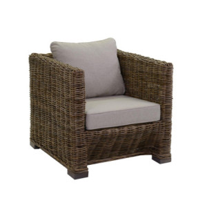 Zoom Salotto Rattan Manila Grigio Con Cuscini Divano 3 Posti